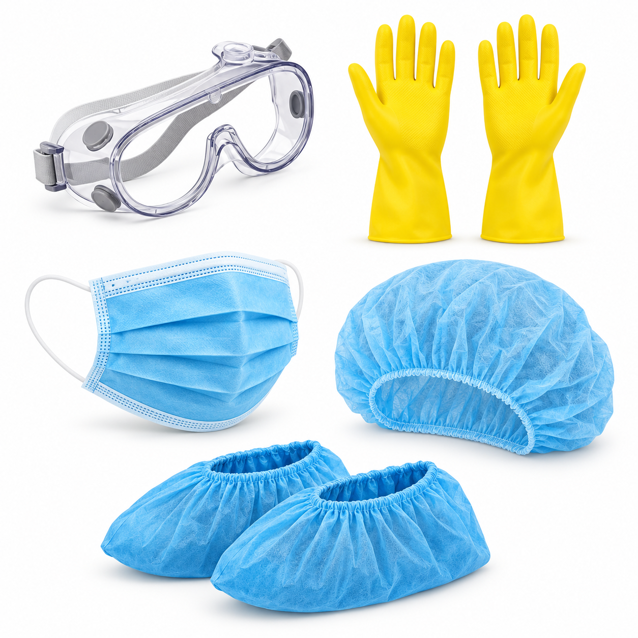 Personal protective equipment included with selected spill kit configurations